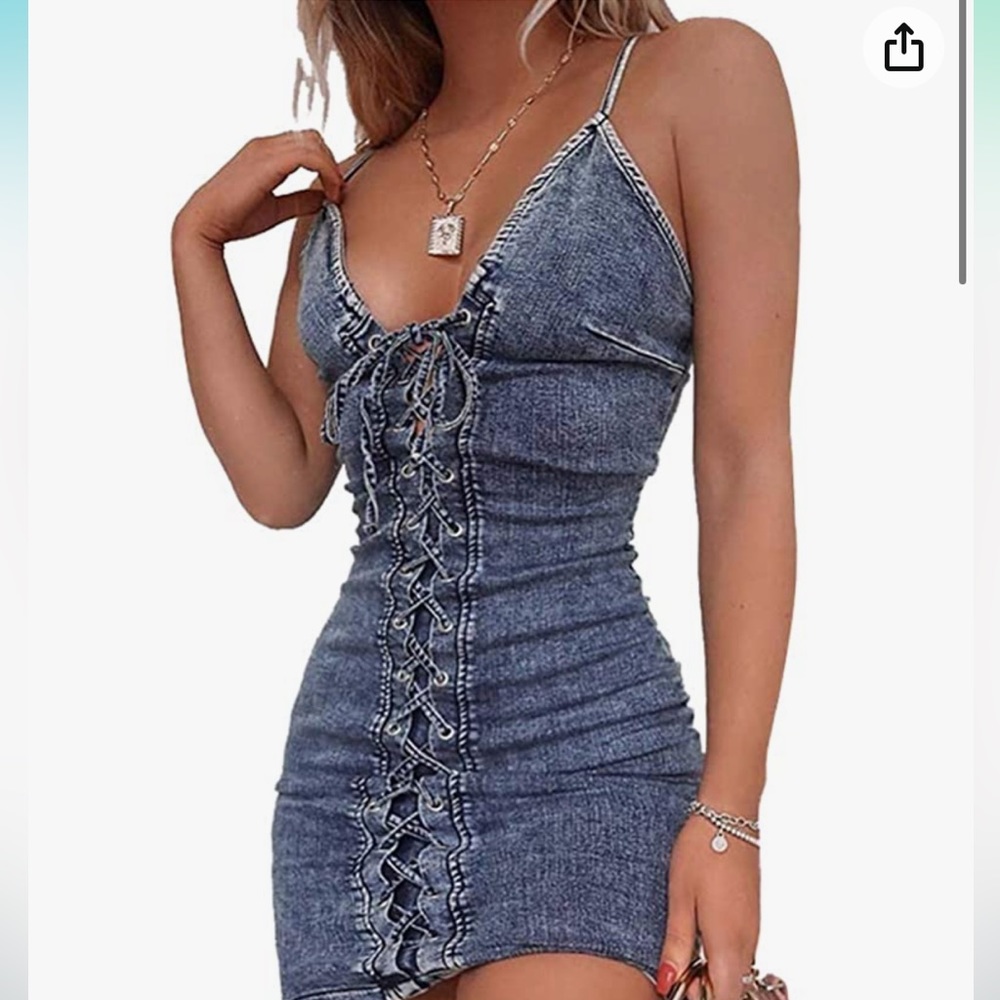 Denim mini dress
